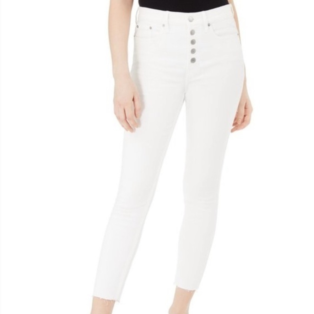 Calvin Klein white high right skinny button front jeans SZ 25